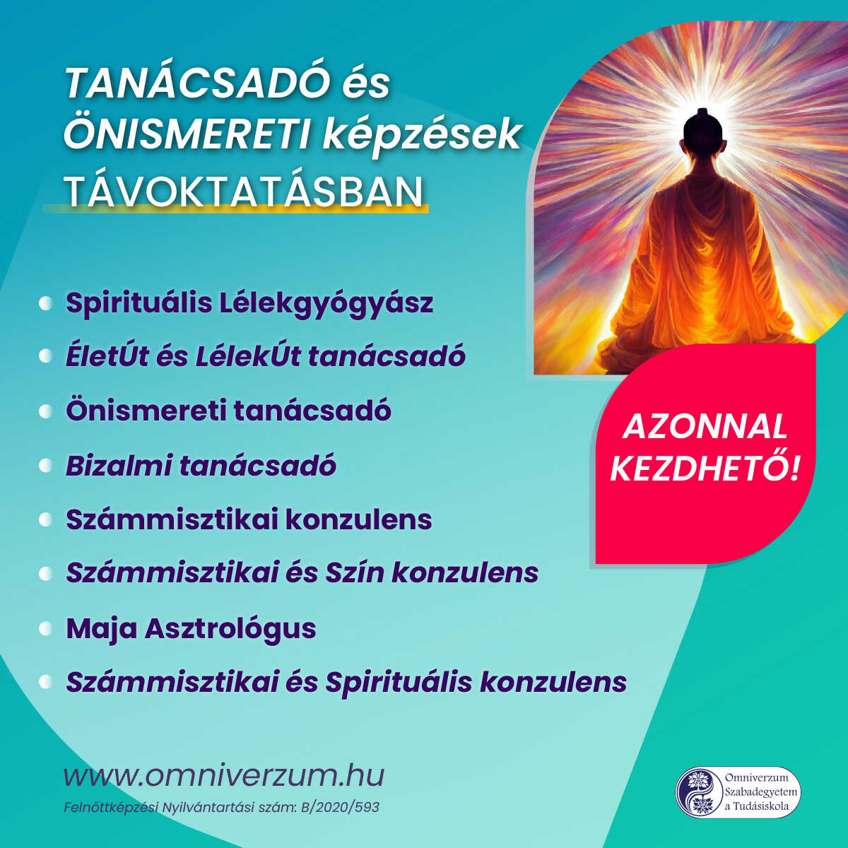 Távoktatás képzések spirituális lélekgyógyász